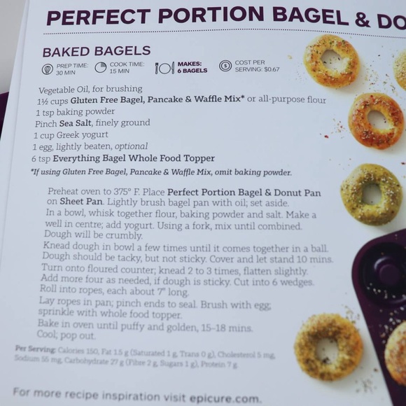 Epicure Perfect Bagel & Donut Pan FGRD Silicone Non Stick Flexible Easy Release - Picture 7 of 9